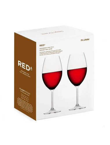Plumm Vintage Red Glass 2pk