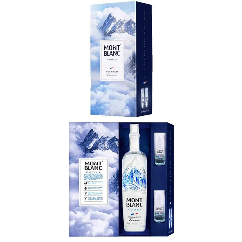 MONT BLANC VODKA WITH 2 GLASS GIFT BOX