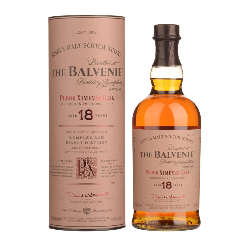 Balvenie 18 Year Old Pedro Ximenez Sherry Cask Single Malt Scotch Whisky 700mL