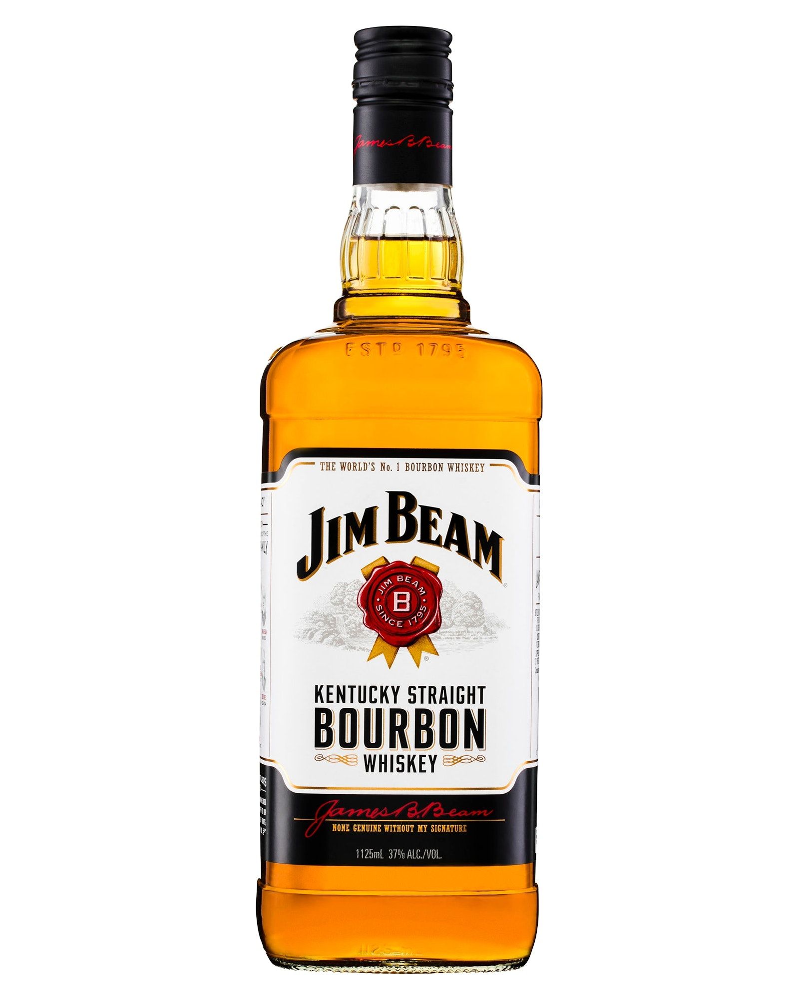 Jim Beam White Label Bourbon Whiskey 1.125L Bottle